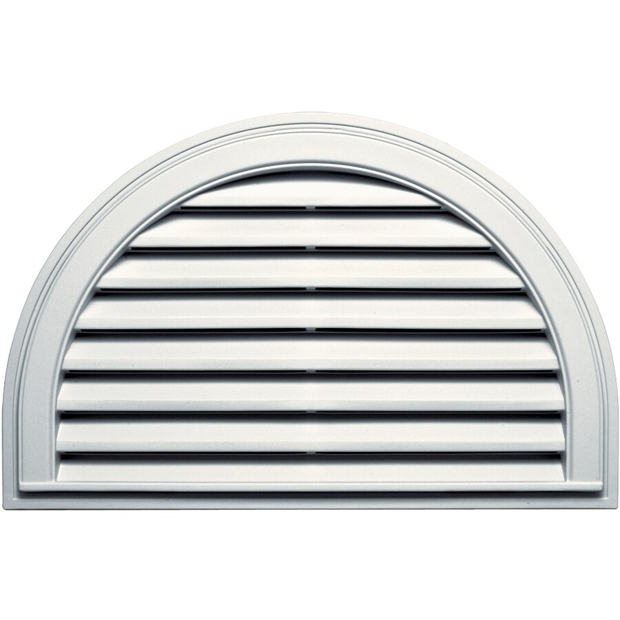 Builders Edge 34.25in x 22.1in White Half Round Vinyl Gable Vent at