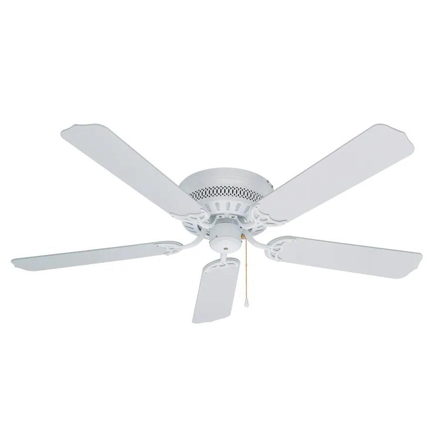 Litex Hugger 52in White Flush Mount Ceiling Fan at