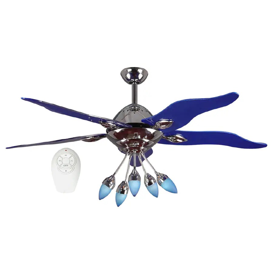 Harbor Breeze 52in Chrome Ceiling Fan with Light Kit and Remote in the