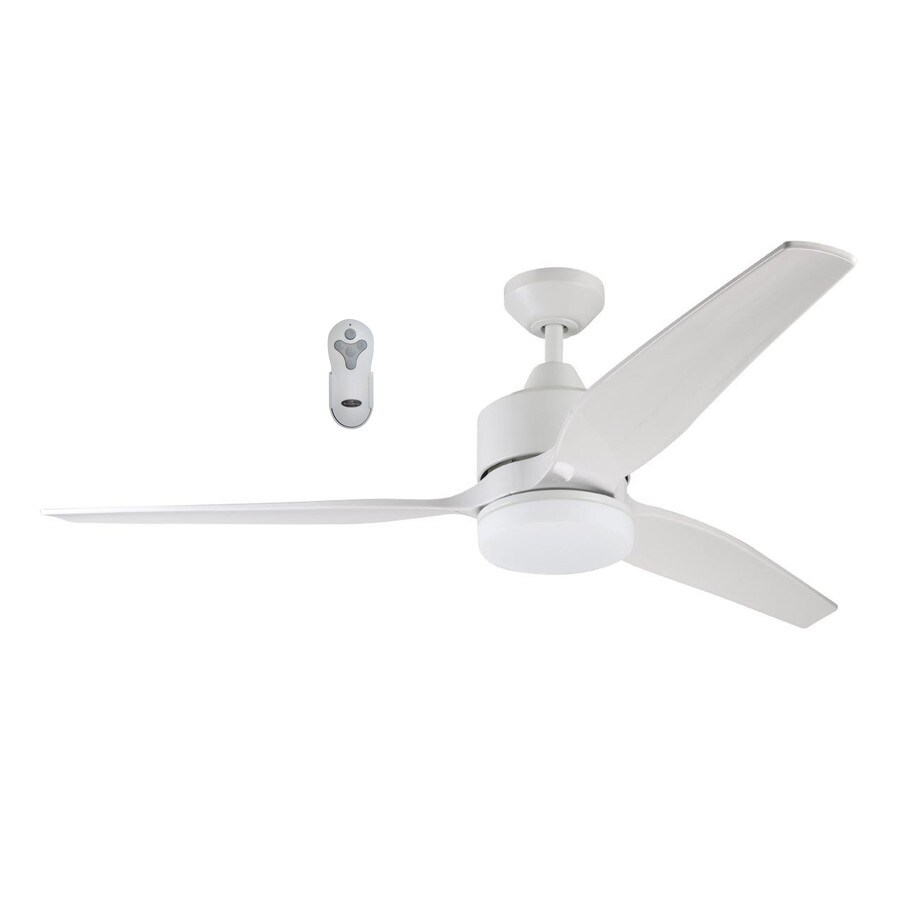 Harbor Breeze Fairwind 60in White LED Indoor/Outdoor Downrod Ceiling Fan with Light Kit and