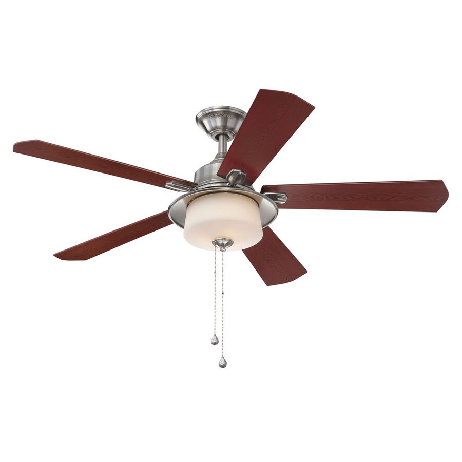 Litex 52in Brushed Nickel Indoor Downrod Mount Ceiling Fan with Light