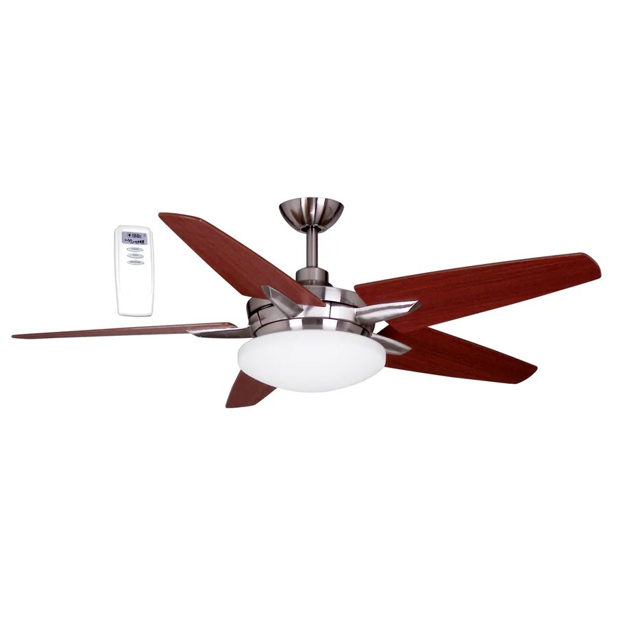 Litex 52in Brushed Nickel Downrod Mount Ceiling Fan with Light Kit and