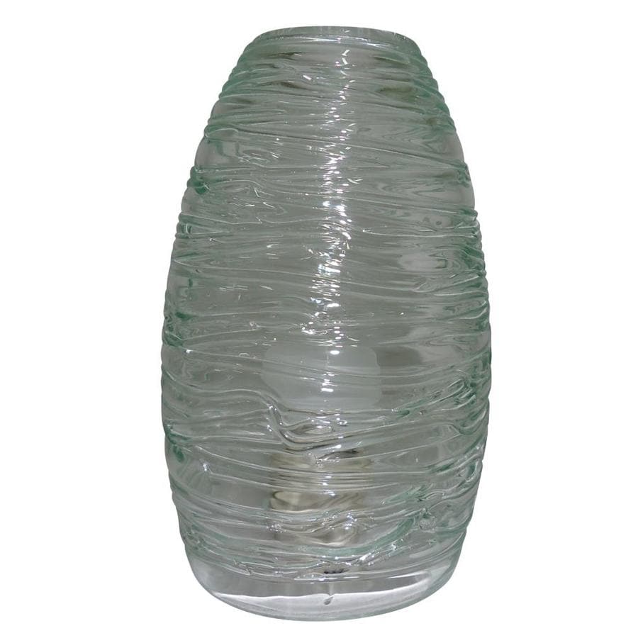 Portfolio 7.63in H 4.63in W Clear Textured Glass Oval Pendant Light