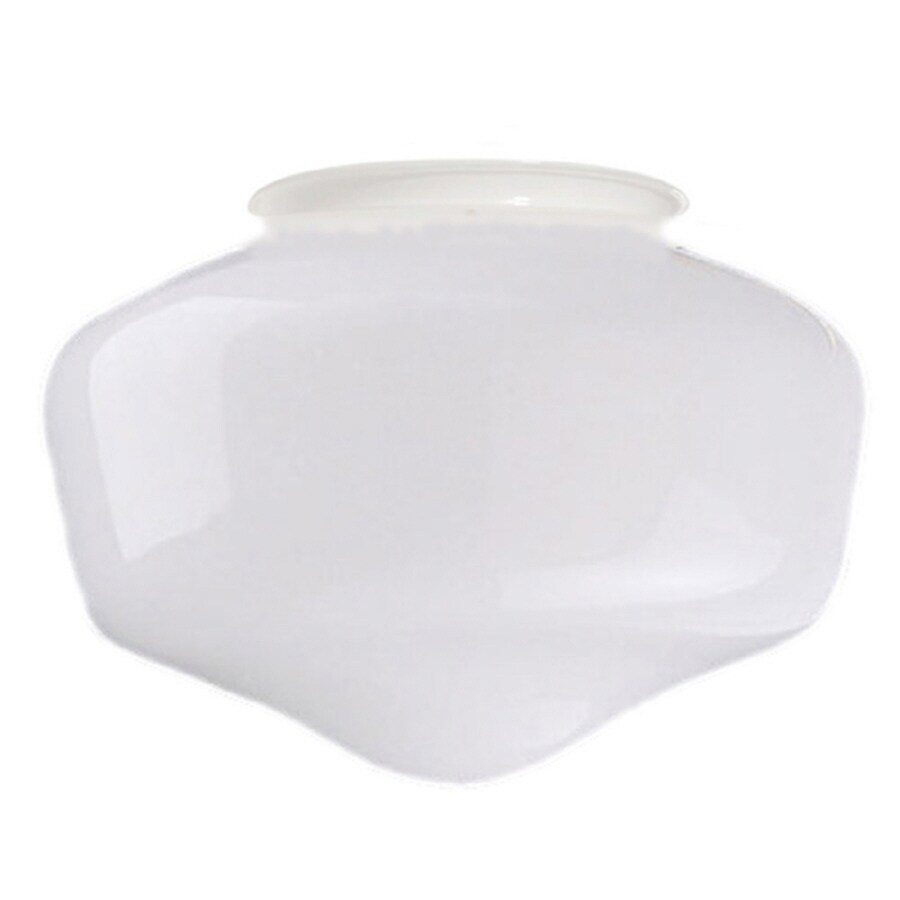 Litex 8in H 8in W Frost Opal Schoolhouse Ceiling Fan Light Shade at