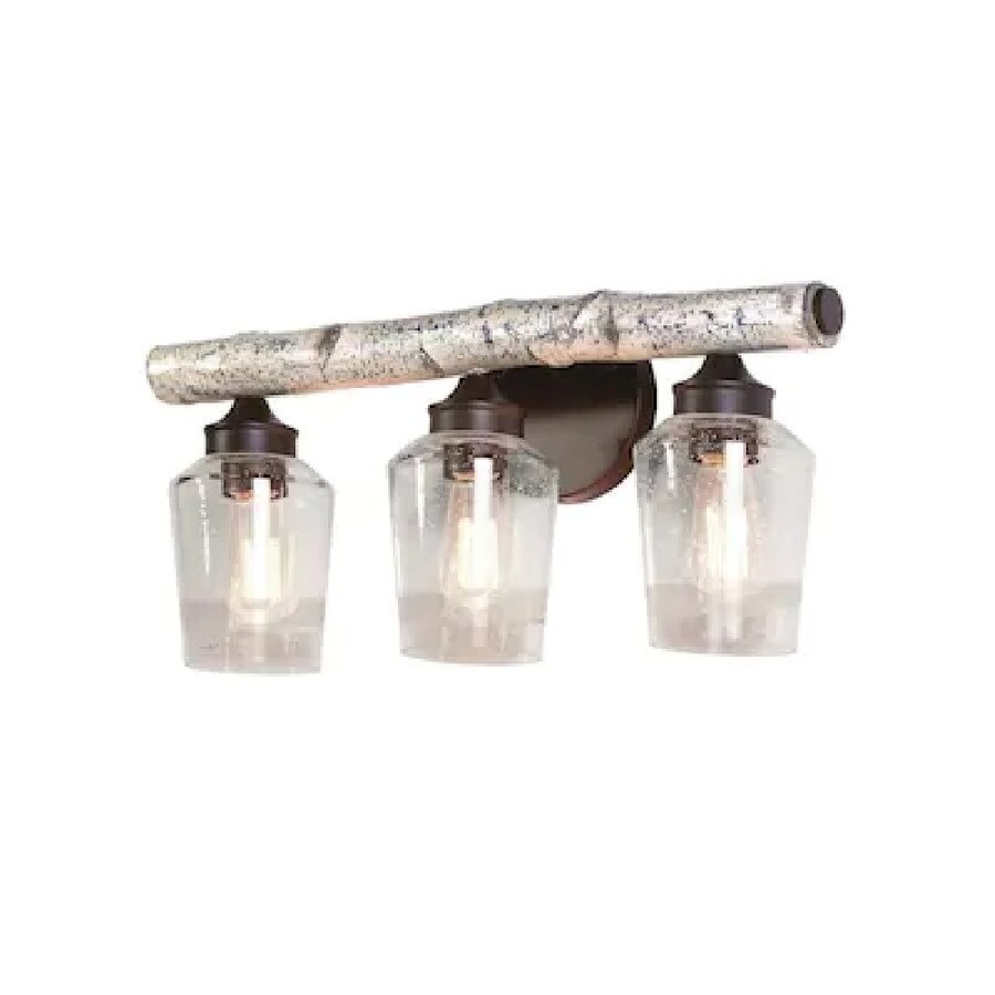 Litex Birch Grove 3Light Bronze Rustic Vanity Light in the Vanity