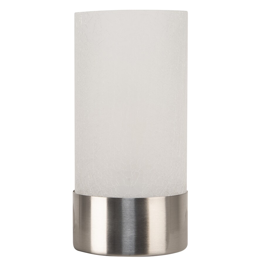allen + roth 10in Brushed Nickel Touch Uplight Table Lamp with Glass