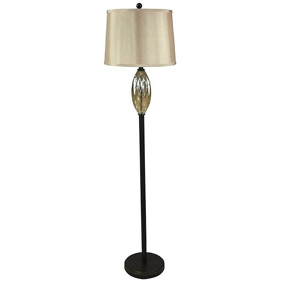 Allen + roth Hartmere 62in Bronze 3Way Floor Lamp with Fabric Shade