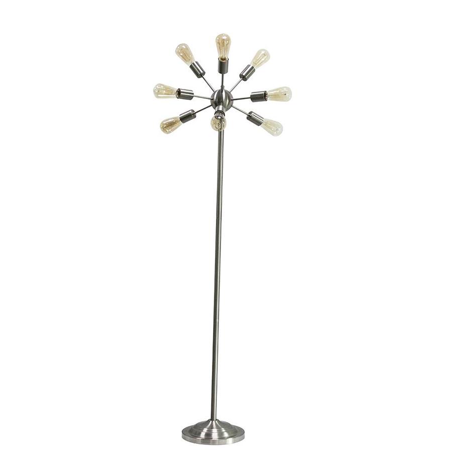 Style Selections Grayford 64.5in Brushed Nickel Foot Switch MultiHead Floor Lamp at