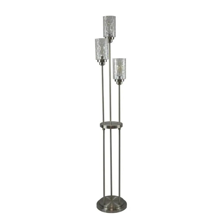 Allen + roth Latchbury 66.5in Brushed Nickel MultiHead Floor Lamp