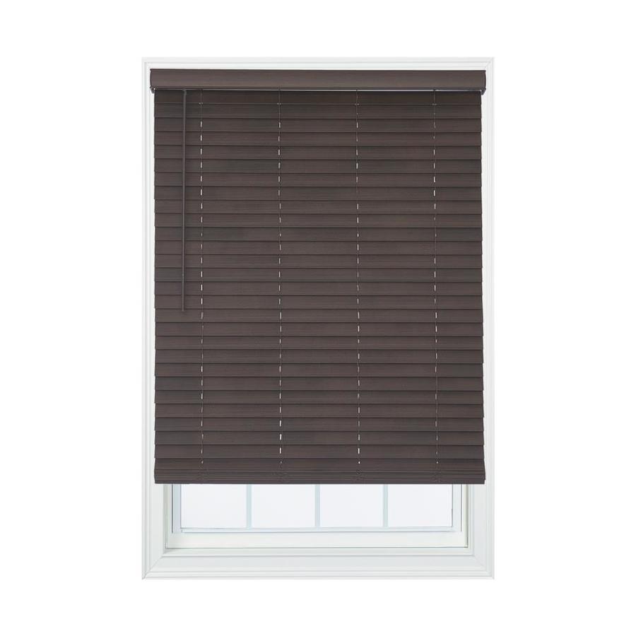 allen + roth 2in Slat Width 23in x 72in Cordless Brown Faux Wood