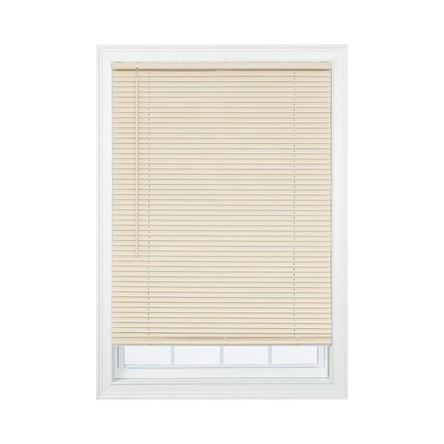 Project Source 1in Cordless Ivory Vinyl Room Darkening Mini Blinds