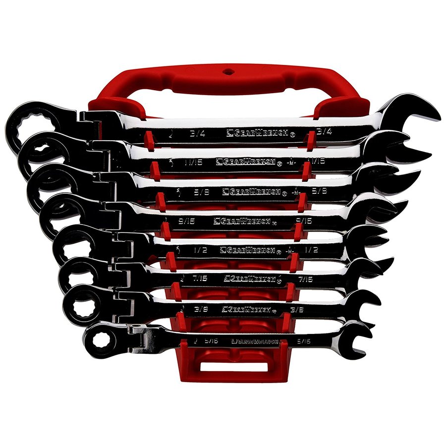 GEARWRENCH 8 pc SAE Flex Combination Ratcheting Wrench Set in the