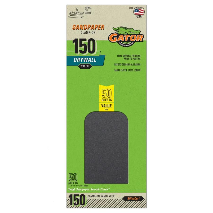 Gator Precut Drywall Sandpaper 50Pack 4.25in W x 11.25in L 150Grit