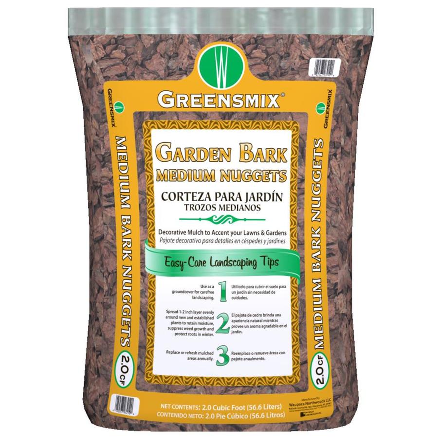 Greensmix 2cu ft Brown Hardwood Bark in the Bagged Mulch department at