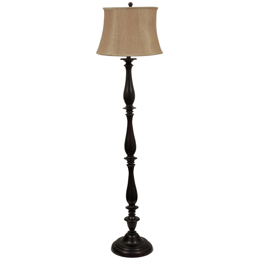 Allen + roth Woodbine 61in Bronze Shaded Floor Lamp with Fabric Shade
