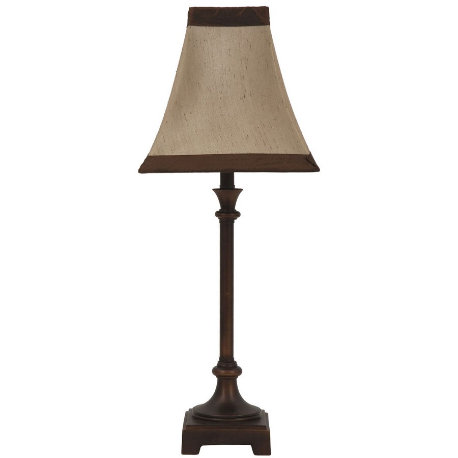 Jimco 22.5in Bronze Indoor Table Lamp with Fabric Shade in the Table
