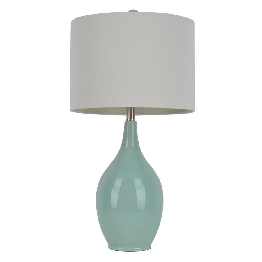 Decor Therapy Spa Blue 27in Spa Blue 3Way Table Lamp with Linen Shade