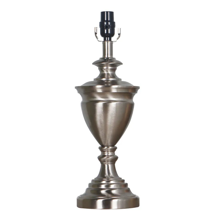 Allen + roth 18.5in Brushed Nickel Electrical Outlet Metal Lamp Base