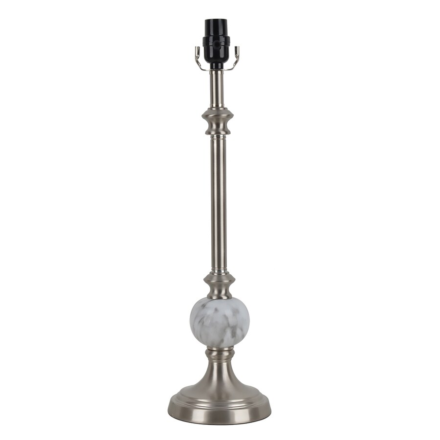 Allen + roth 22in Brushed Nickel Electrical Outlet Metal Lamp Base at