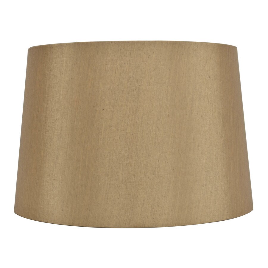 Allen + roth 10in x 15in Gold Fabric Drum Lamp Shade at