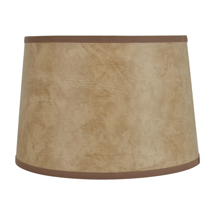 Allen + roth 10in x 15in Faux Leather Fabric Drum Lamp Shade at
