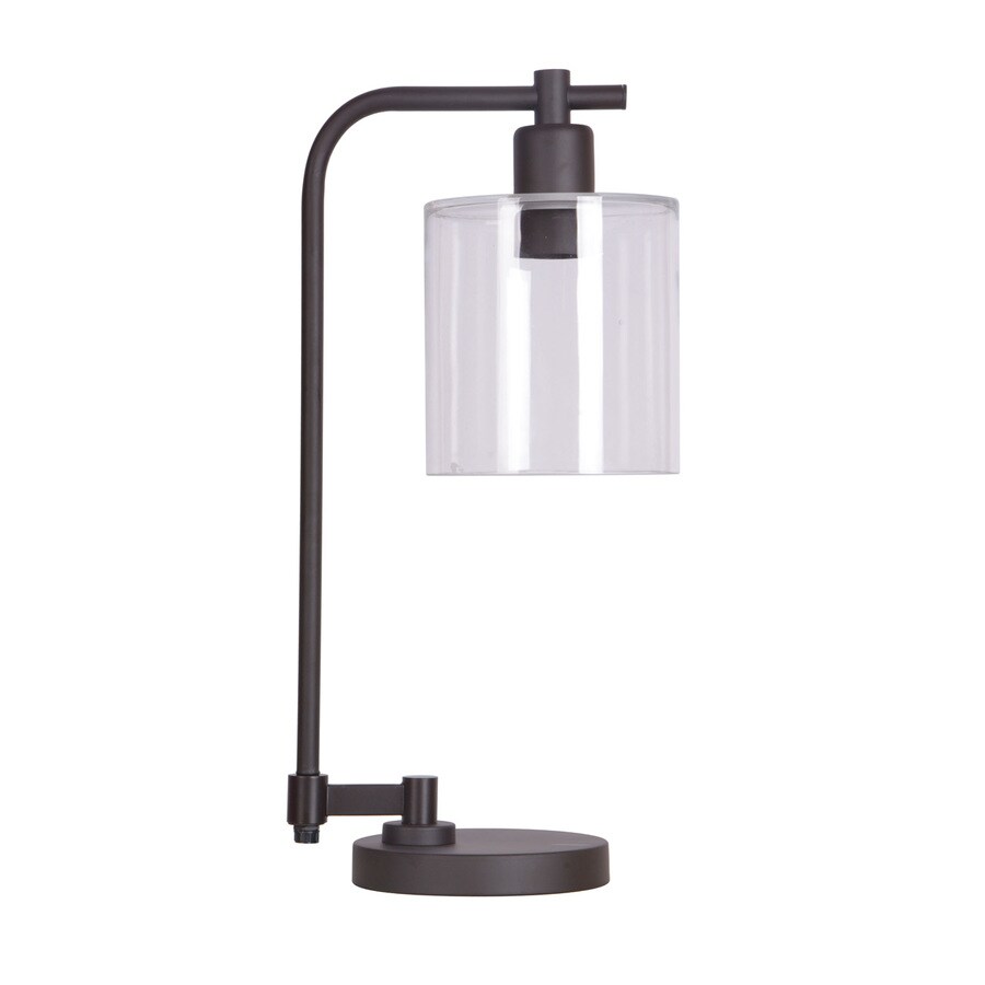 Allen + roth Tapsley 20.5in Bronze Downbridge Table Lamp with Glass