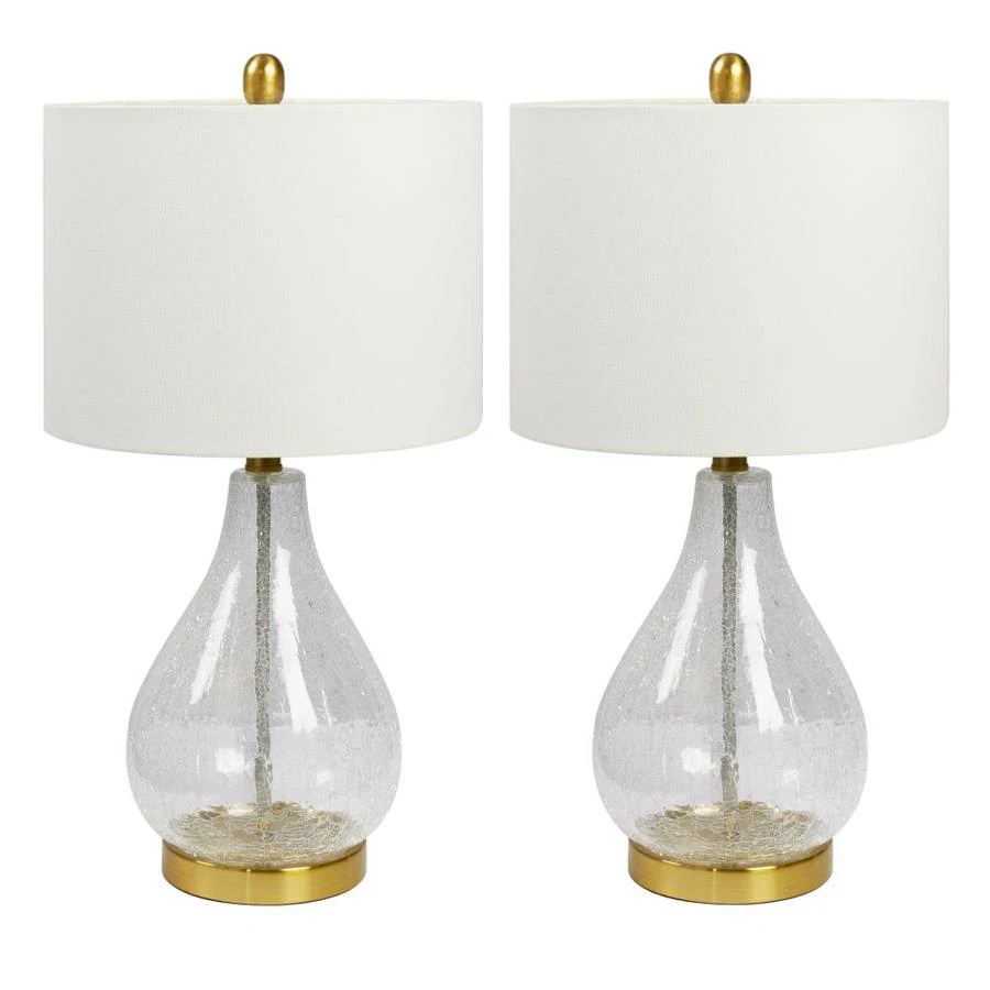 J. Hunt Home 23 IN Clear Crackle Glass TBL LMP in the Table Lamps