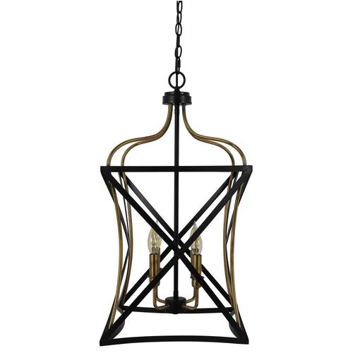 Decor Therapy Bowery Brushed Nickel and Black Pendant Light Modern