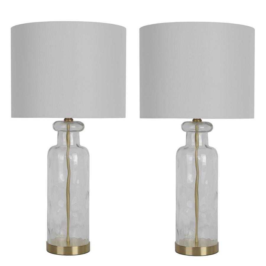 J. Hunt Home Clear Rotary Socket Table Lamp with Linen Shade (Set of 2