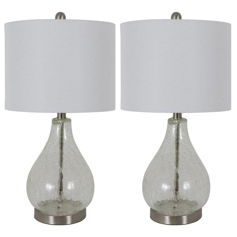 Decor Therapy Crackled Glass Teardrop Table Lamp Set 2PK in the Lamp