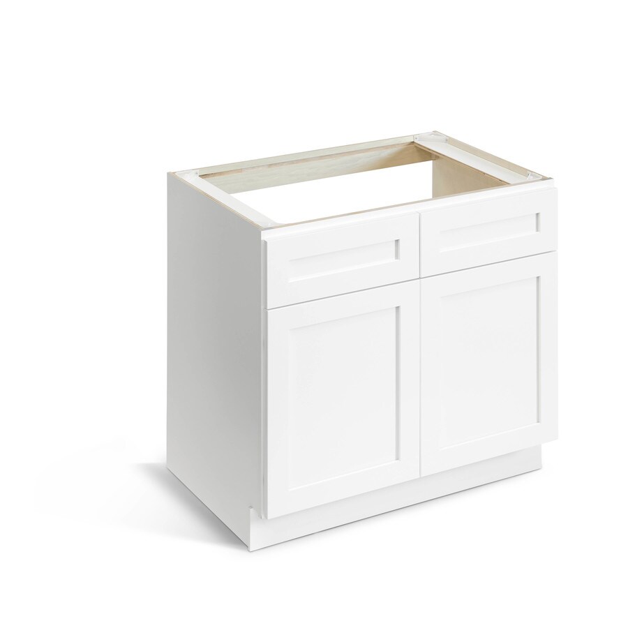 Valleywood 36in W x 34.5in H x 24in D Pure White Birch Sink Base Stock in