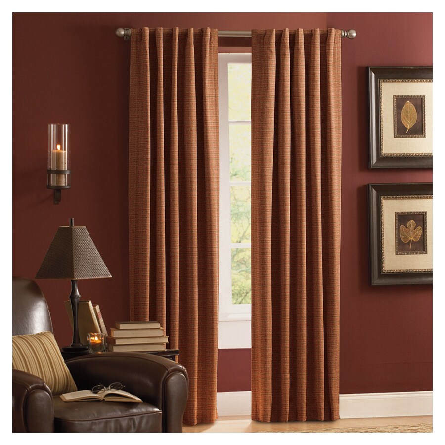 Style Selections Stonebridge 84in L Striped Brick Back Tab Curtain