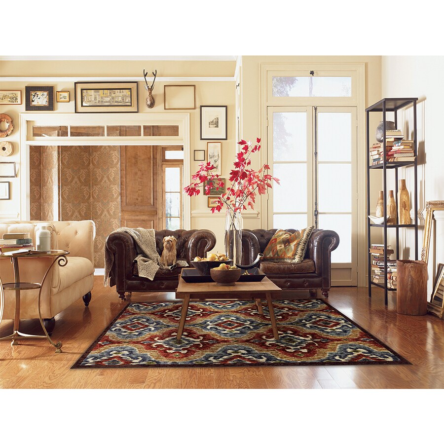 Mohawk Home Primary Ikat Multi Blue Rectangular Indoor ... (675 x 675 Pixel)