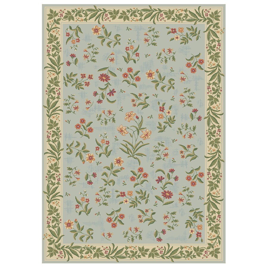Mohawk Home Summer Flowers 8 X 11 (ft) Blue Floral Area Rug at