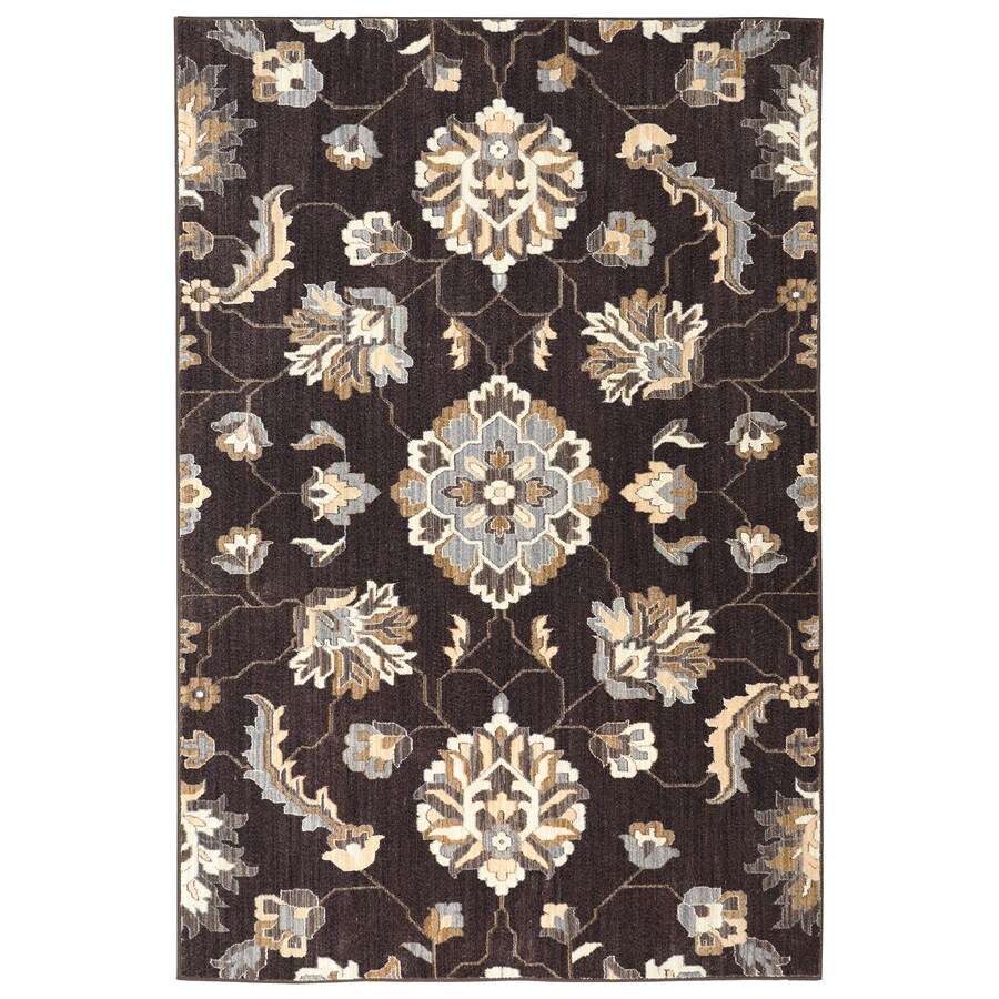 allen + roth Telgany Brown Rectangular Indoor Woven Area Rug 8
