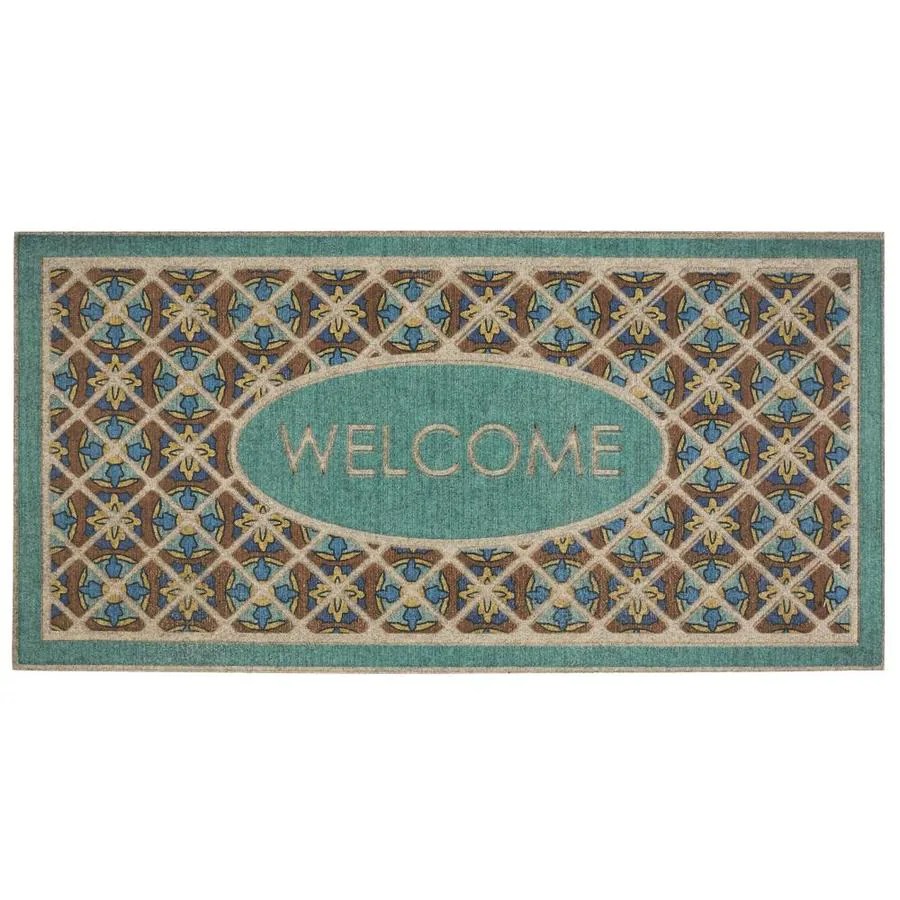 Mohawk Home Ornamental Entry Mat Blue Rectangular Door Mat 2