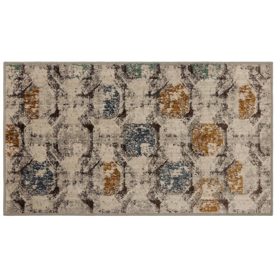 Scott Living Earthstone 2 x 4 Oyster Indoor Geode Global Throw Rug in