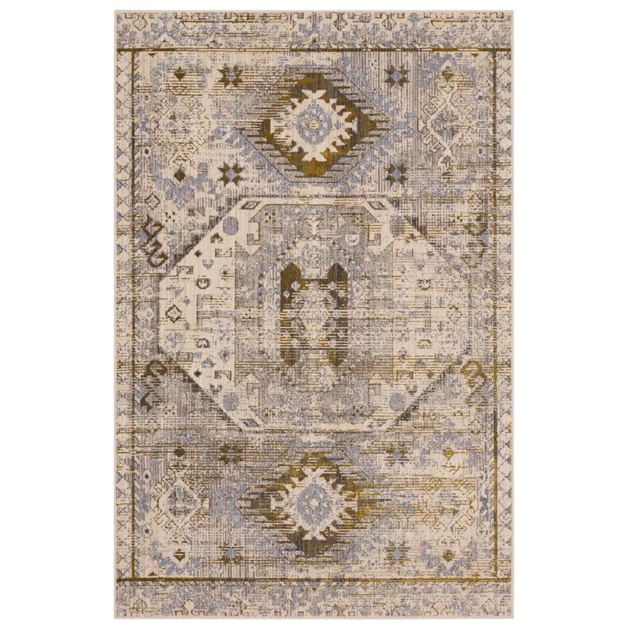 allen + roth Harper 5 x 8 Antique White Indoor Distressed/Overdyed