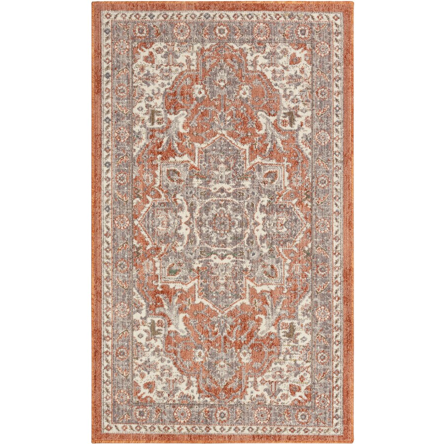 allen + roth Evelyn 3 x 5 Coral Indoor Geometric French Country Throw