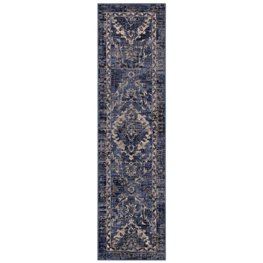 Scott Living Eastway 2 x 8 Indigo Indoor Geometric Farmhouse/Cottage