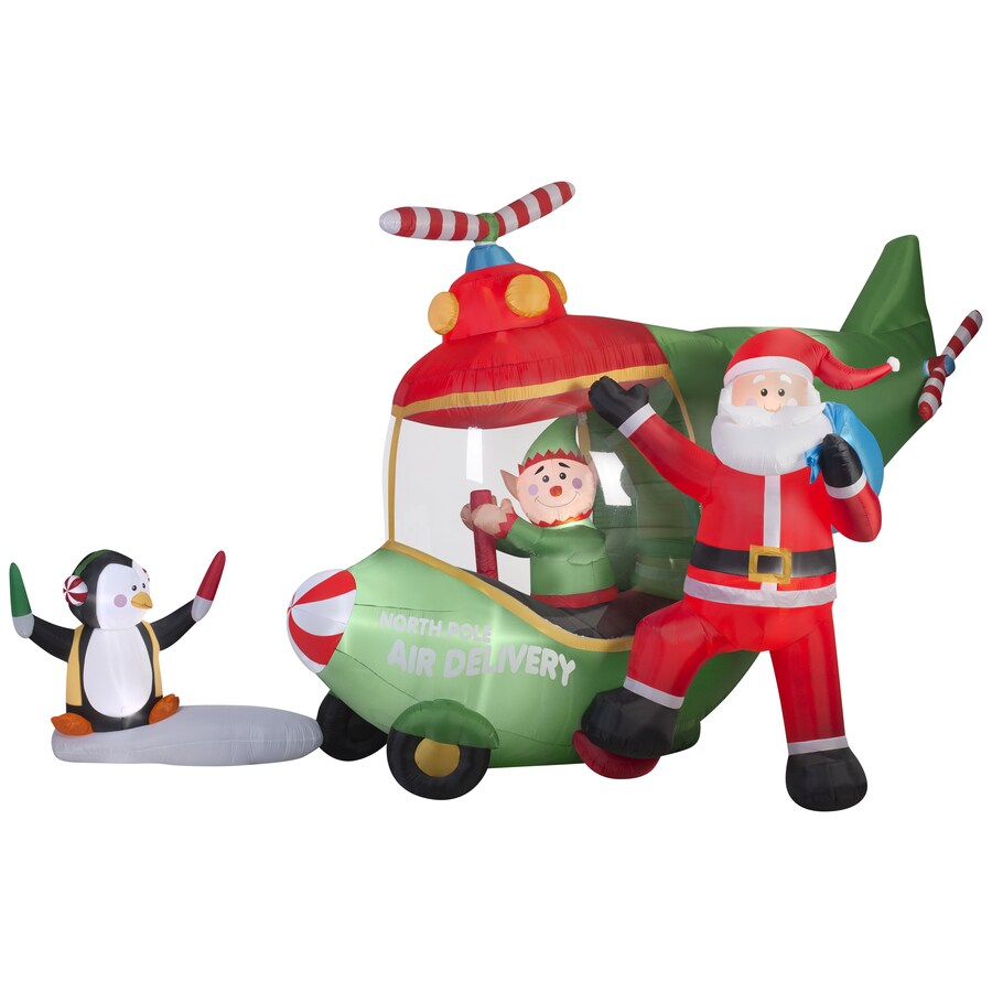 Shop Gemmy 10.7ft x 8.69ft Animatronic Lighted Santa Christmas