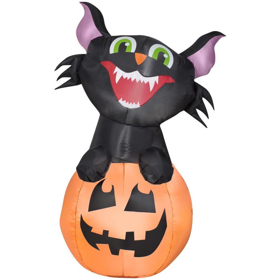Gemmy 3.5ft x 2.5ft Lighted Black Cat Halloween Inflatable in the