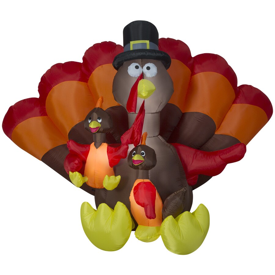 Gemmy 6.25ft x 8.4ft Lighted Turkey in the Thanksgiving Inflatables