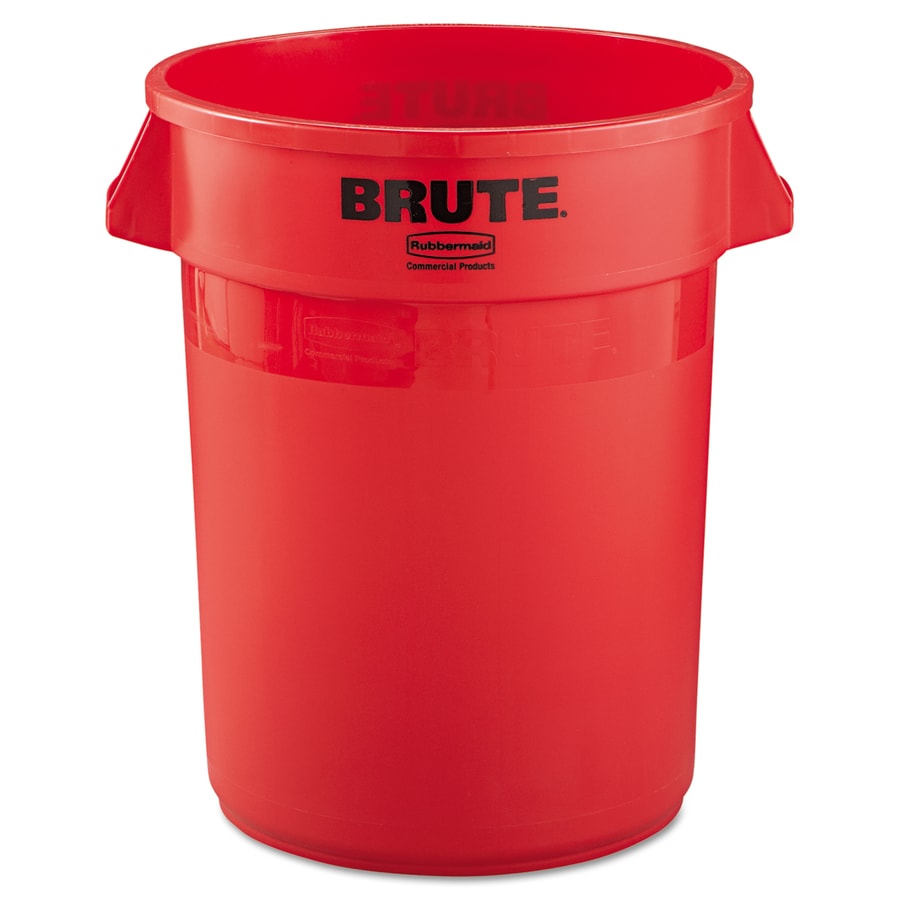 Rubbermaid Commercial Products Brute 32Gallon Red Plastic Trash Can at