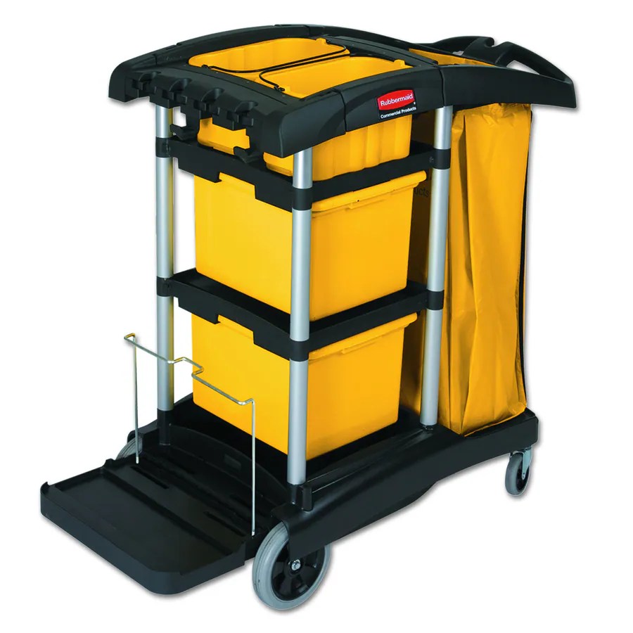 Rubbermaid Commercial Products Black/Yellow/Silver Utility Office Cart