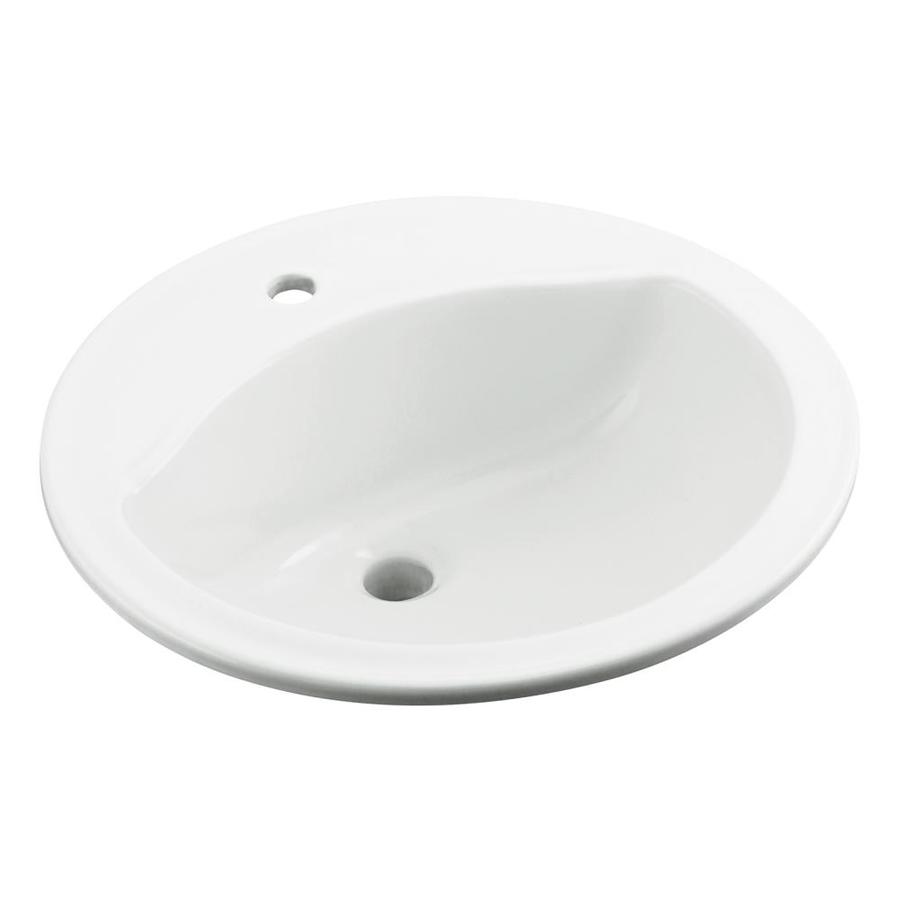 Sterling Modesto White DropIn Round Bathroom Sink (19in x 19in) in
