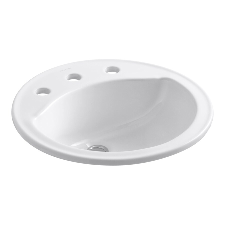 Sterling Modesto White DropIn Round Bathroom Sink with Overflow Drain