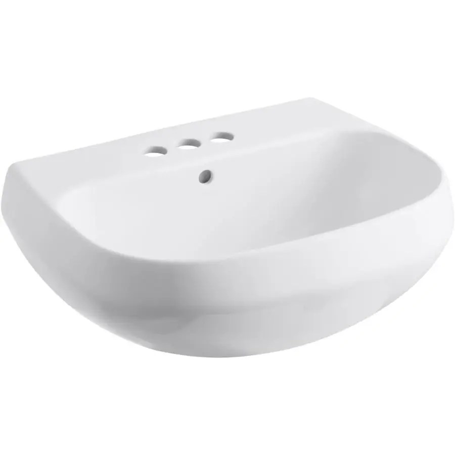 KOHLER Wellworth 9in H White Vitreous China Pedestal Sink Top in the