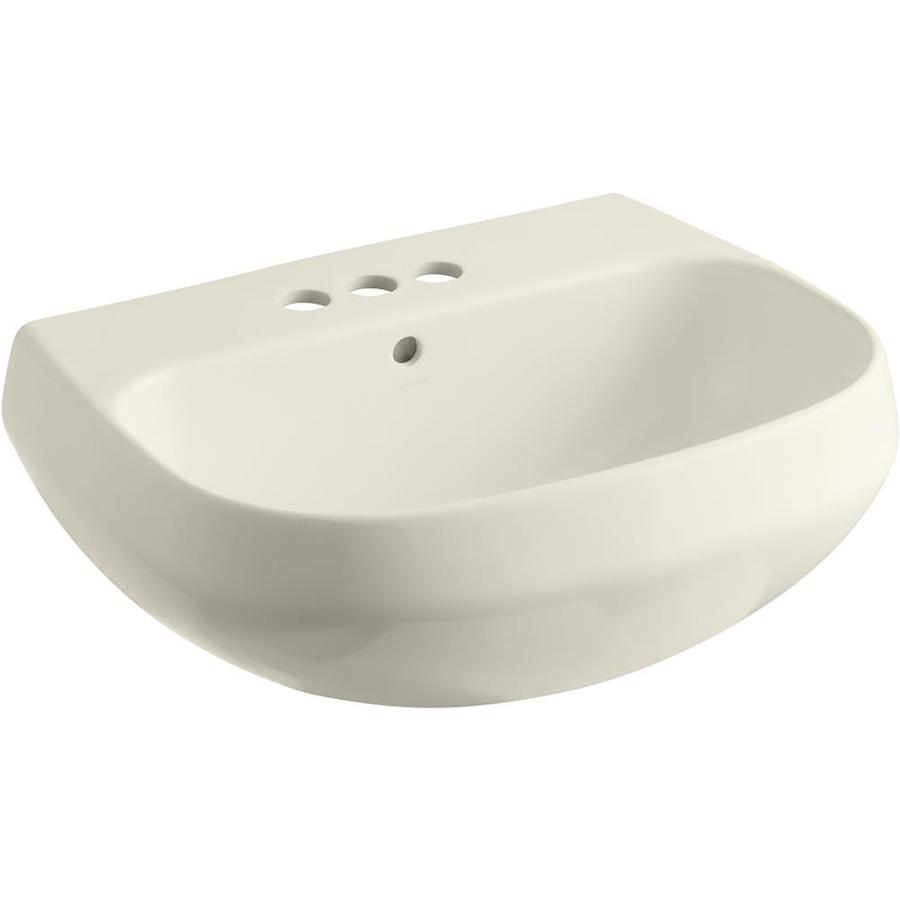 KOHLER Wellworth Almond Pedestal Sink Top (4" Centerset) at