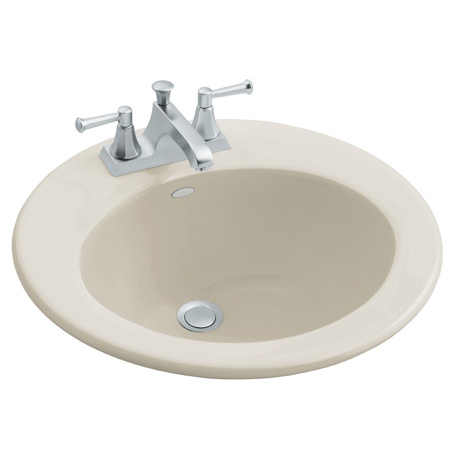 KOHLER Radiant Sandbar Cast Iron DropIn Round Bathroom Sink with